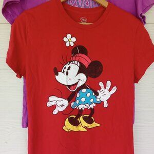 Disney Store Set Of 2 Tee Shirts Mini Mouse Eeyore Cotton Size Large Tops